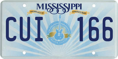 MS license plate CUI166