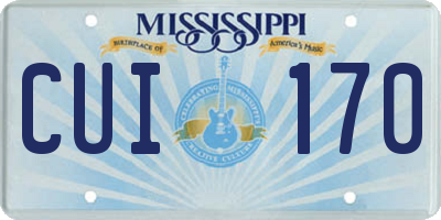 MS license plate CUI170