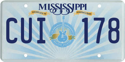 MS license plate CUI178