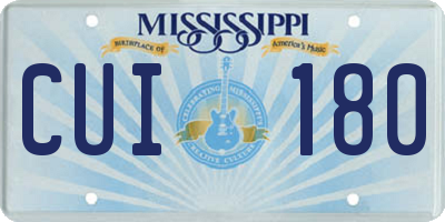 MS license plate CUI180