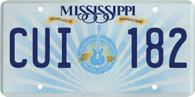 MS license plate CUI182