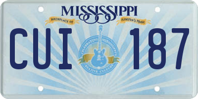 MS license plate CUI187