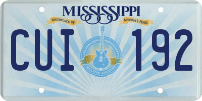 MS license plate CUI192
