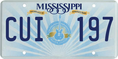 MS license plate CUI197