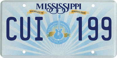 MS license plate CUI199
