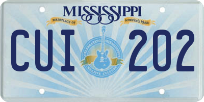 MS license plate CUI202