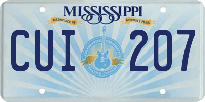 MS license plate CUI207