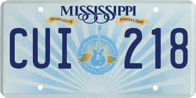 MS license plate CUI218