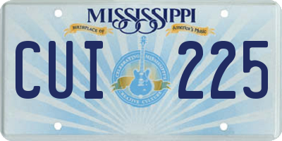 MS license plate CUI225