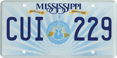 MS license plate CUI229