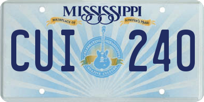 MS license plate CUI240
