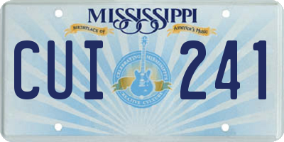MS license plate CUI241