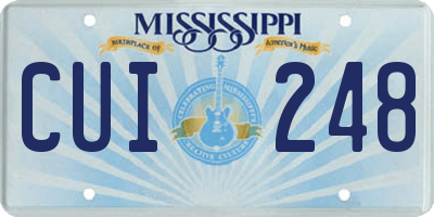 MS license plate CUI248