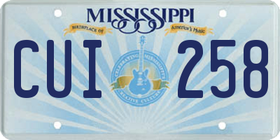 MS license plate CUI258