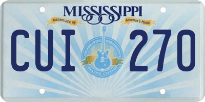 MS license plate CUI270