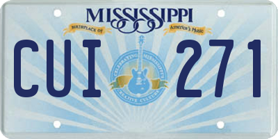 MS license plate CUI271