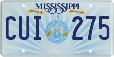 MS license plate CUI275