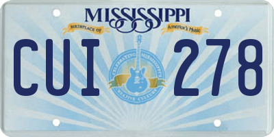 MS license plate CUI278