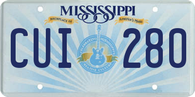 MS license plate CUI280