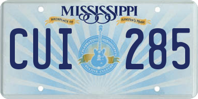 MS license plate CUI285