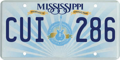 MS license plate CUI286