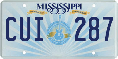 MS license plate CUI287