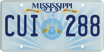 MS license plate CUI288