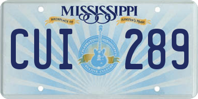 MS license plate CUI289