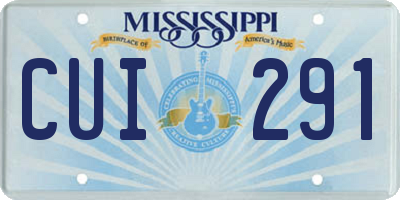 MS license plate CUI291