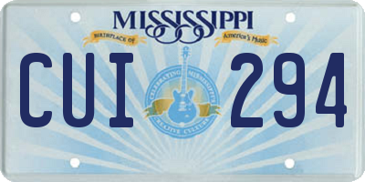 MS license plate CUI294