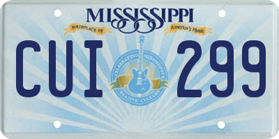 MS license plate CUI299