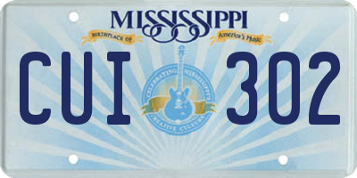 MS license plate CUI302