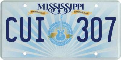 MS license plate CUI307