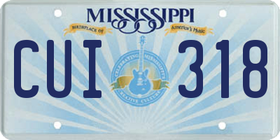 MS license plate CUI318
