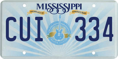 MS license plate CUI334