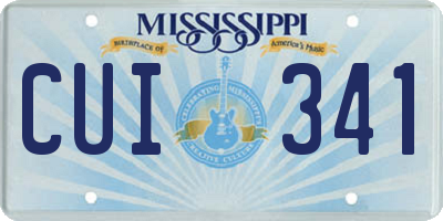 MS license plate CUI341