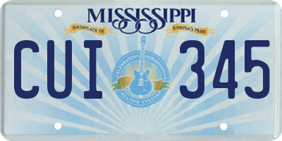 MS license plate CUI345