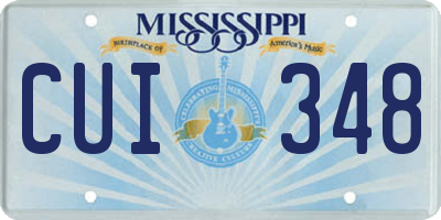 MS license plate CUI348