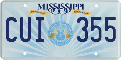 MS license plate CUI355