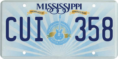 MS license plate CUI358