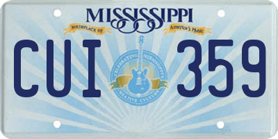 MS license plate CUI359