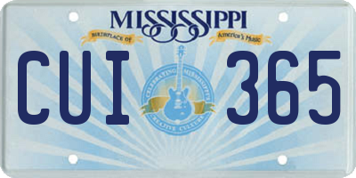MS license plate CUI365