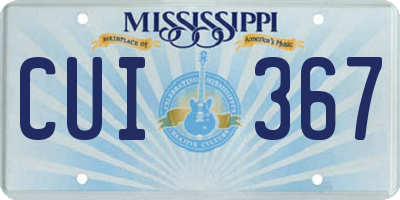 MS license plate CUI367