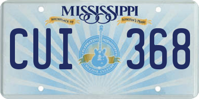 MS license plate CUI368