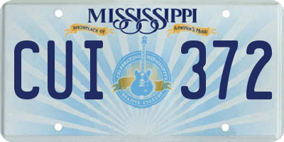 MS license plate CUI372