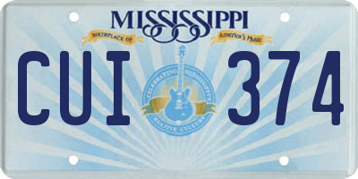 MS license plate CUI374