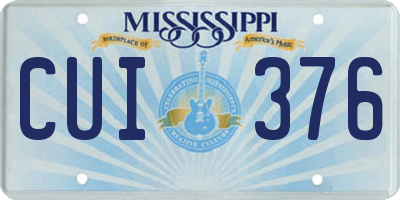 MS license plate CUI376
