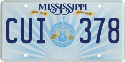 MS license plate CUI378