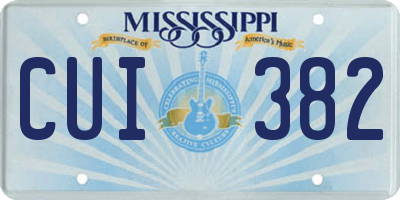 MS license plate CUI382