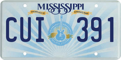 MS license plate CUI391